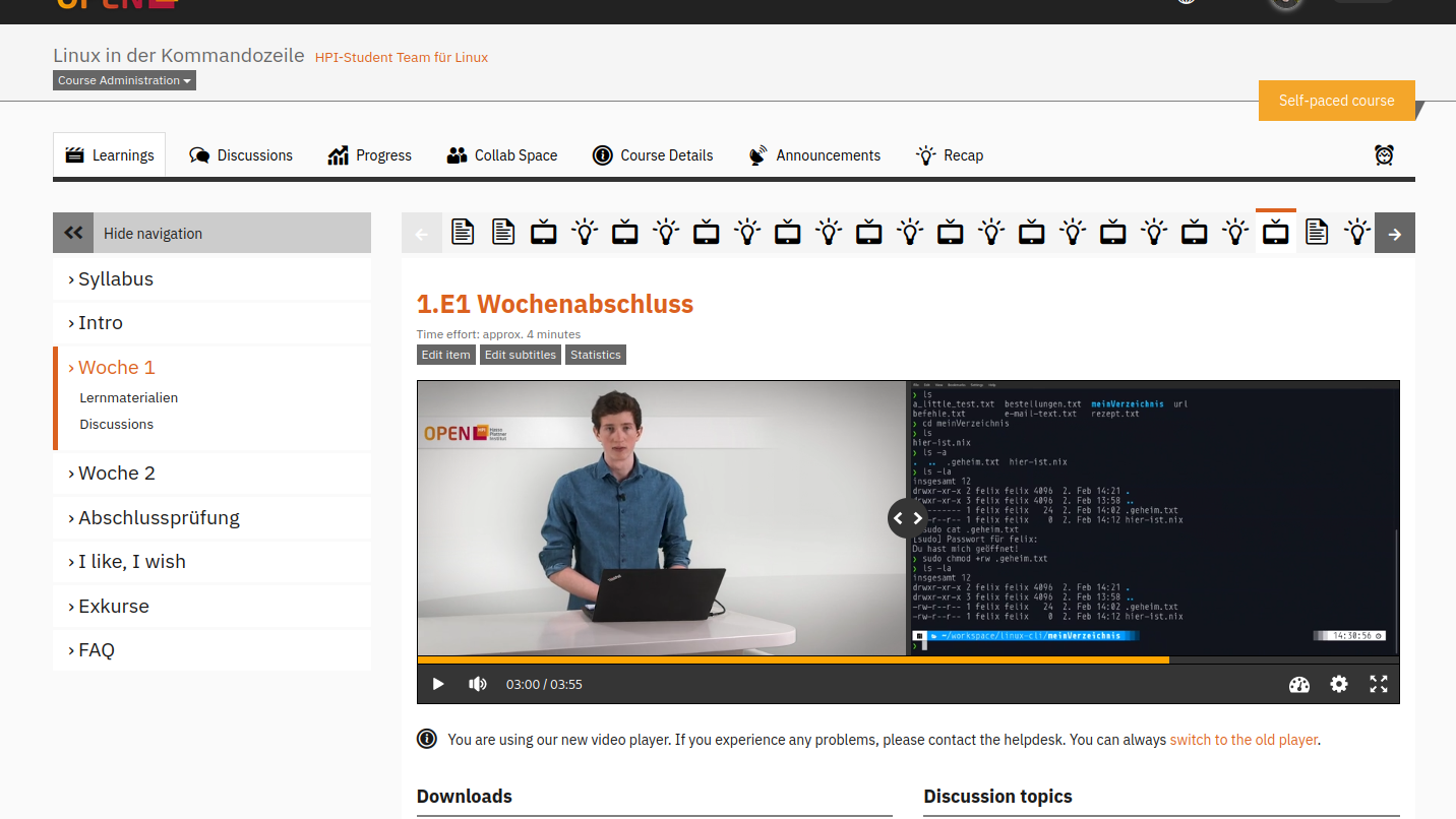 Screenshot of openHPI